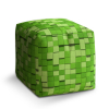 Taburet Cube Green Blocks 3D, zelená