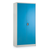 Univerzální kovová skříň, 90 x 40 x 185 cm, cylindrický zámek, modrá - ral 5012