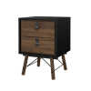 Noční stolek Rain, černý mat / ořech