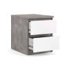 Noční stolek Simplicity III, šedá / bílý lesk