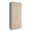 Vysoká skříň SimpleOffice 80 x 40 x 180 cm, dub světlý / šedá