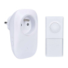 Bezdrátový zvonek s průchozí zásuvkou, 25m, learning code, bílá