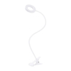 LED stolní lampička WO66 s klipem, bílá