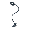 LED stolní lampička WO66 s klipem, černá