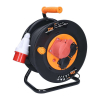 Prodlužovací kabel na bubnu 2x 230V + 400V pro venkovní využití - 25m, černá