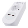 Prodlužovací kabel 3Z + USB A + USB C - 5m, vypínač, 3x1,0, bílá