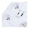 Přepěťová ochrana 8Z + USB A + USB C - 2m, bílá