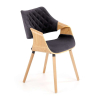 Jídelní židle Lacy, černá / přírodní dřevo