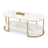 Konferenční stolek Nileas, bílá / zlatá
