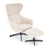Křeslo Raxa s podnožkou, béžová