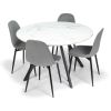 Jídelní set Masainas 4+1, bílá / šedá