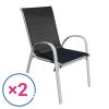 Zahradní židle Romero - 2 ks, černá / šedá