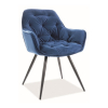 Jídelní židle Cherry Velvet, modrá / černá