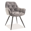 Jídelní židle Cherry Velvet, šedá / černá