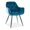 Jídelní židle Cherry Velvet, tyrkysová / černá