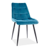 Jídelní židle Chic Velvet, tyrkysová / černá