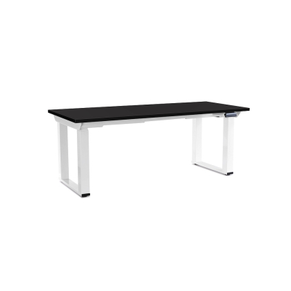 Výškovo nastaviteľný stôl OfficeTech Strong 180 x 80 cm, biela podnož, čierna