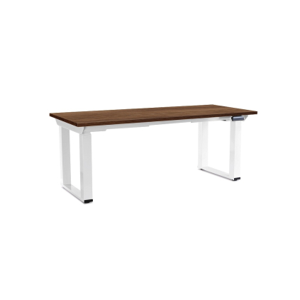 Výškovo nastaviteľný stôl OfficeTech Strong 180 x 80 cm, biela podnož, dub silverjack