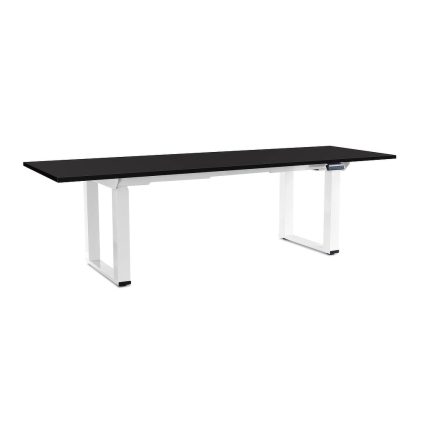 Výškovo nastaviteľný stôl OfficeTech Strong 240 x 80 cm, biela podnož, čierna