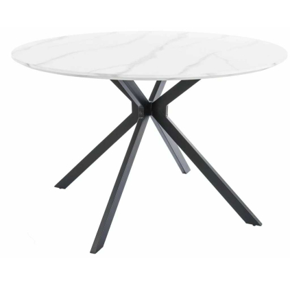 Jedálenský stôl Aster 120 cm, mramor / čierna