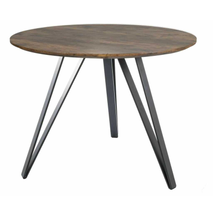 Jedálenský stôl Tetis, priemer 100 cm, orech / čierna