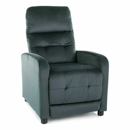 Polohovacie kreslo Lennox Velvet, zelená
