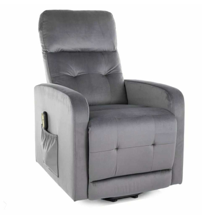 Polohovacie kreslo Lennox II Velvet, sivá