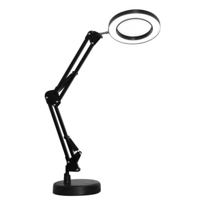 Stolná lampa Platinet Magnify 10 W, lupa, čierna