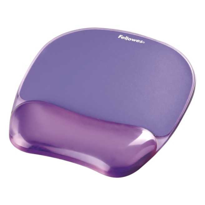 Gélová podložka pod myš a zápästie Fellowes CRYSTAL, fialová