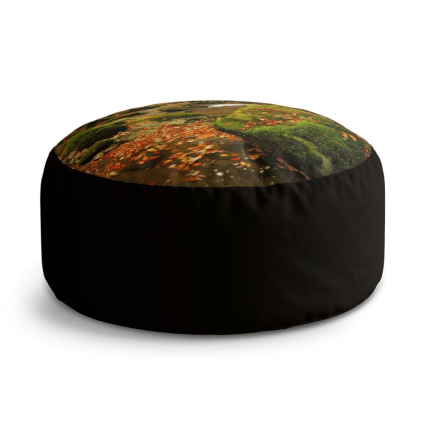 Taburet Circle most v lese, tmavo zelená