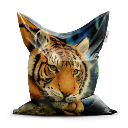 Sedací vak Classic tiger - detský, oranžová / čierna