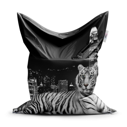 Sedací vak Classic mestský tiger - detský, čierna