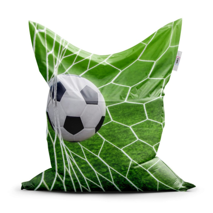 Sedací vak Classic futbalová lopta v bráne, zelená