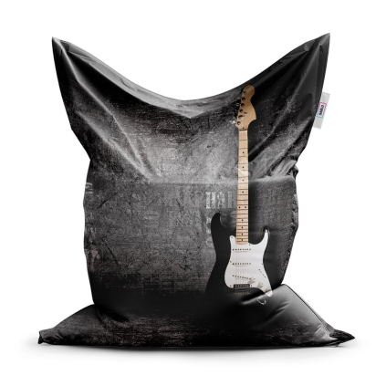Sedací vak Classic gitara - detský, sivá