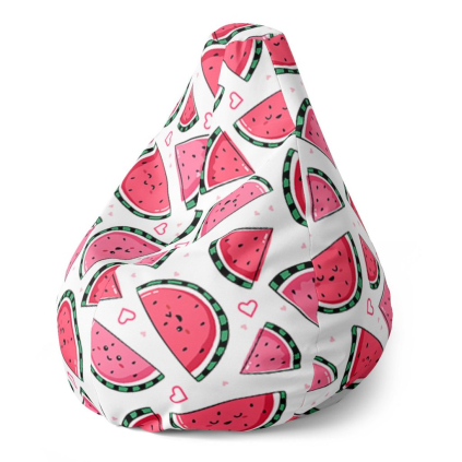 Sedací vak Pear vodný melón - detský, červená / biela
