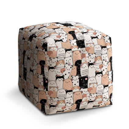 Taburet Cube roztomilé zvieratká, farebná