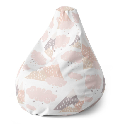 Sedací vak Pear detské pyramídy - detský, béžová / biela
