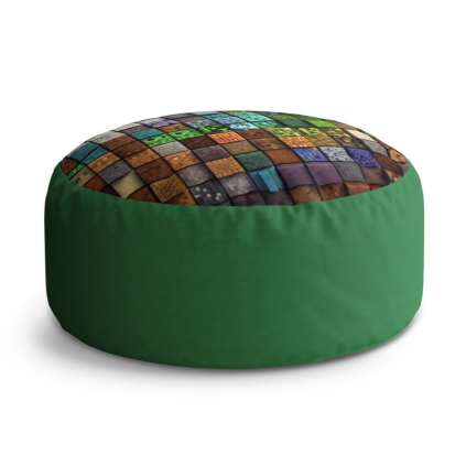 Taburet Circle Blocks Abstract, farebná
