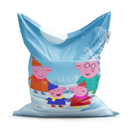 Sedací vak Classic prasiatko Peppa rodina - detský, farebná