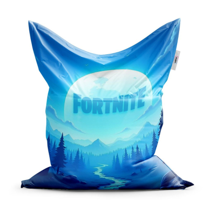 Sedací vak Classic Fortnite modré údolie s mesiacom - detský, modrá