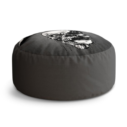 Taburet Circle Metallica sivá lebka, sivá