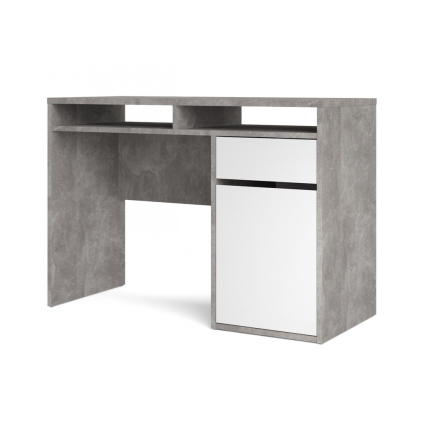 Písací stôl Felix IV, sivá / biely lesk