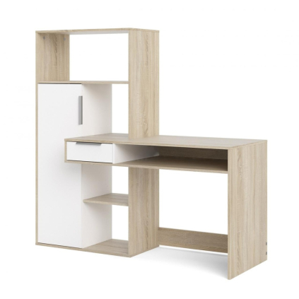 Písací stôl Felix Plus, dub sonoma / biela