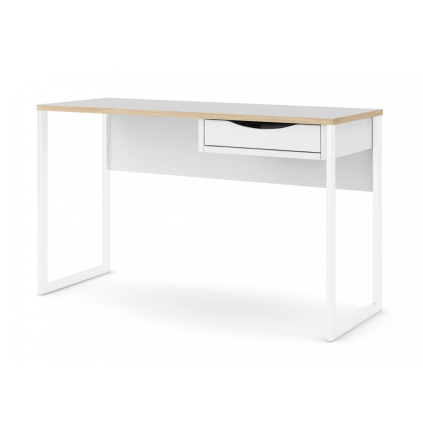 Písací stôl Felix Light 130, biely mat / biela