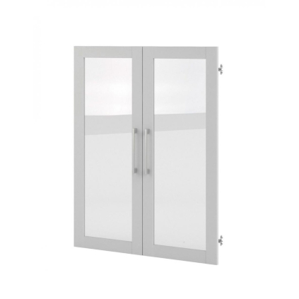 Dvierka ku skrini Modulo 83,6 x 105,4 cm presklená, biela / číra