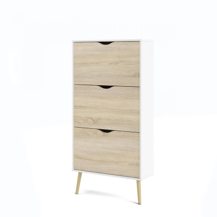 Botník Retro, biela / dub sonoma