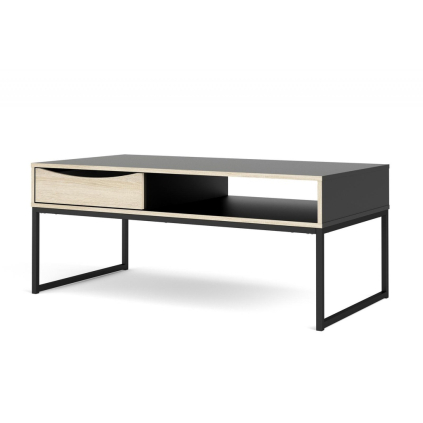 Konferenčný stolík Sheba, čierny mat / dub sonoma