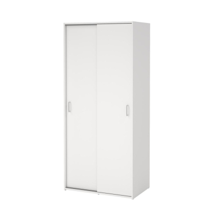Šatníková skriňa Sid 77,6 x 48,3 x 175,4 cm, posuvné dvere, biela