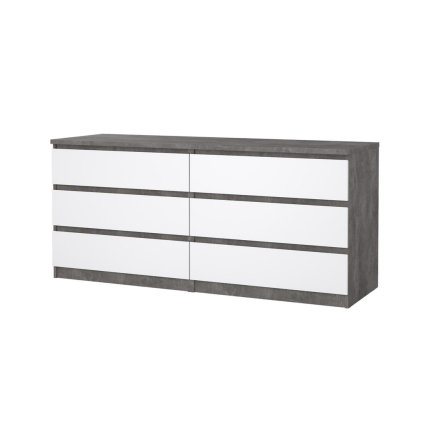 Komoda Simplicity 154 x 50 x 70 cm, sivá / biely lesk