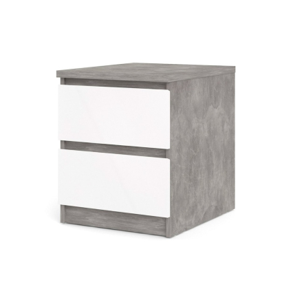Nočný stolík Simplicity III, sivá / biely lesk